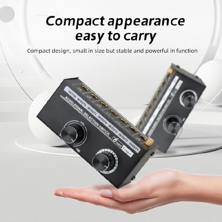 Compactly 6Channel Audios Switcher For Clear Sound And Easy Setups Eliminates Noise and Sound Interferences Selector