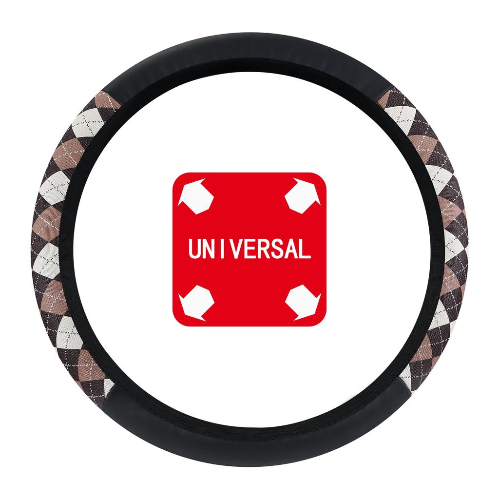 Diamond-Printed Elastic Non-Slip Car Steering Wheel Cover - Interior Accessory without Inner Ring Handlebars