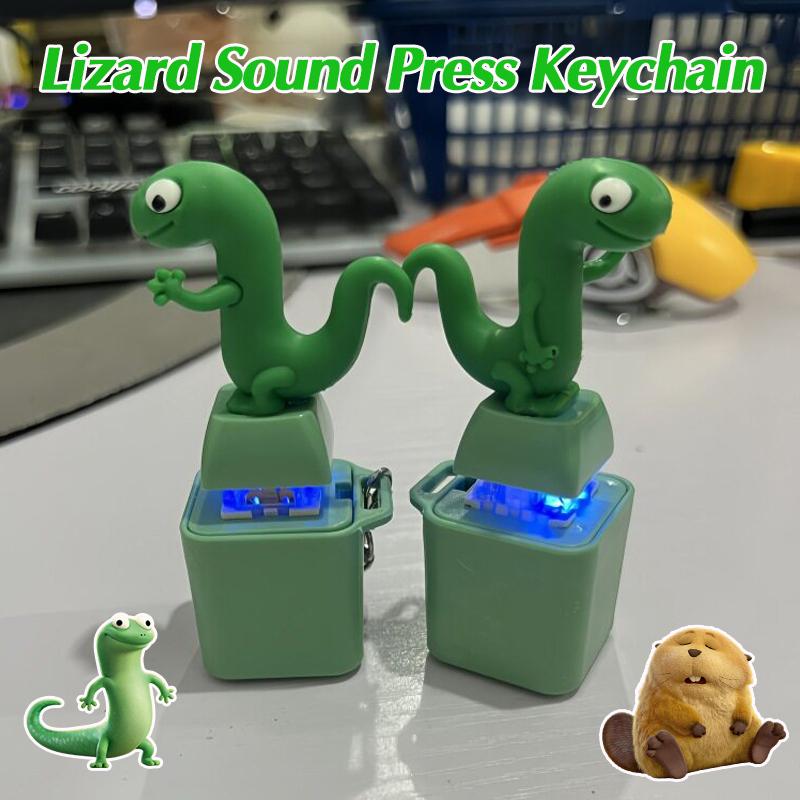 Beaver Keychain Decompress Hoppers Keyring Click Keyboard Keychain Hanging Pendant Make Sound Keyring