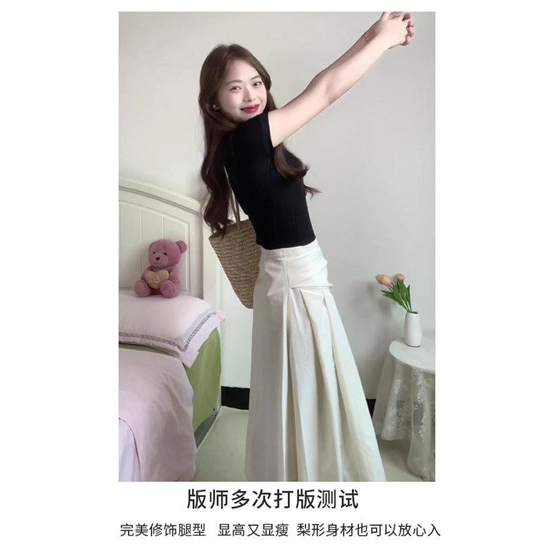 skirt women's summer new a-word skirt drooping feeling ankle skirt long skirt long commuter wear
