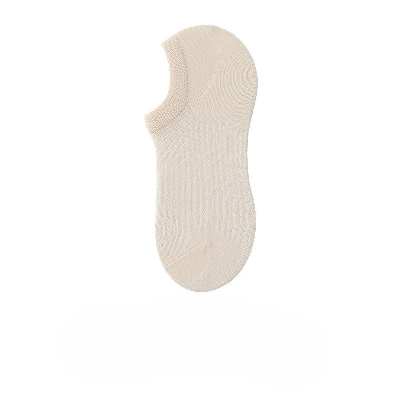 

Women s Cotton Breathable Shallow-mouthed Short Socks Without Heel Separation, with Perforated Patterns and Invisible Stitching, Plain-colored Socks 1 pair тілесний