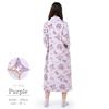 Kuromi Front Ribbon Kuromi [SAZAC] Dress, Nightgown, Flannel, Women's, Button, Loungewear, (Purple/M-L/SAN1751)