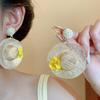Flower Rattan Weave Earrings Vacation Style Bohemian Drop Earrings Straw Hat Earring  Wedding