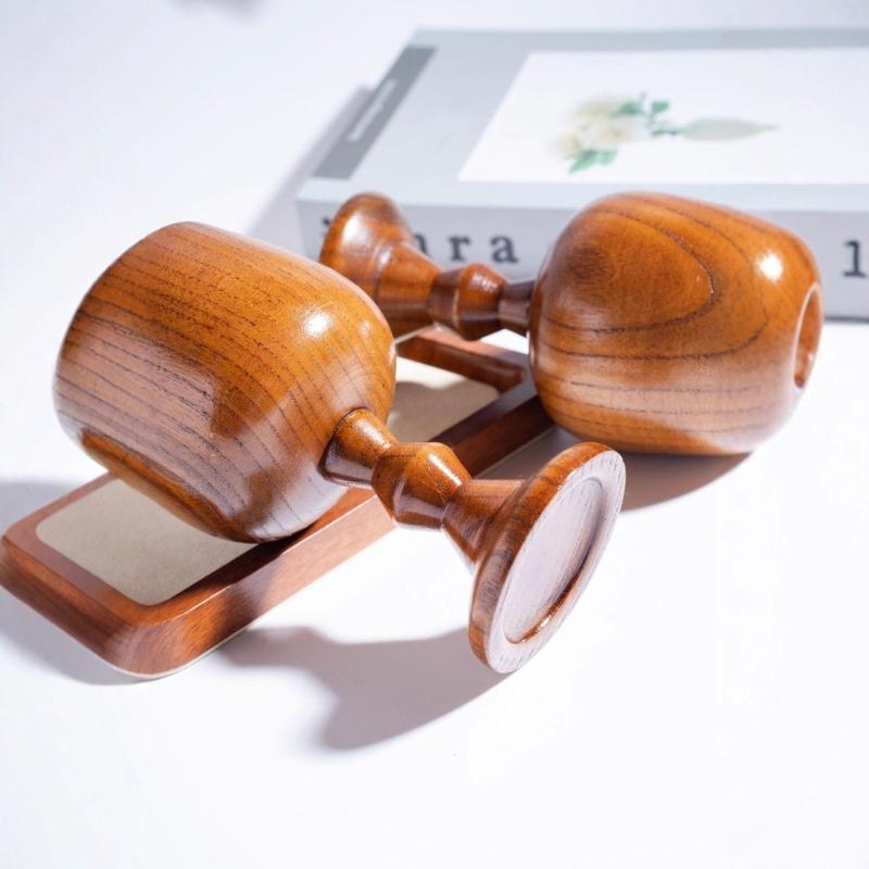 Communion Wine Cup Wooden Stemwares For Red Wine Cocktails Beverages Goblet Cup For Parties And Special Event