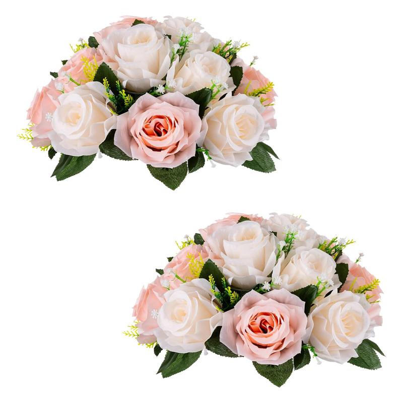 Silk Flowers Bouquet Artificial Roses Table Centerpieces Weddings Decoration Flower Balls for Reception Event