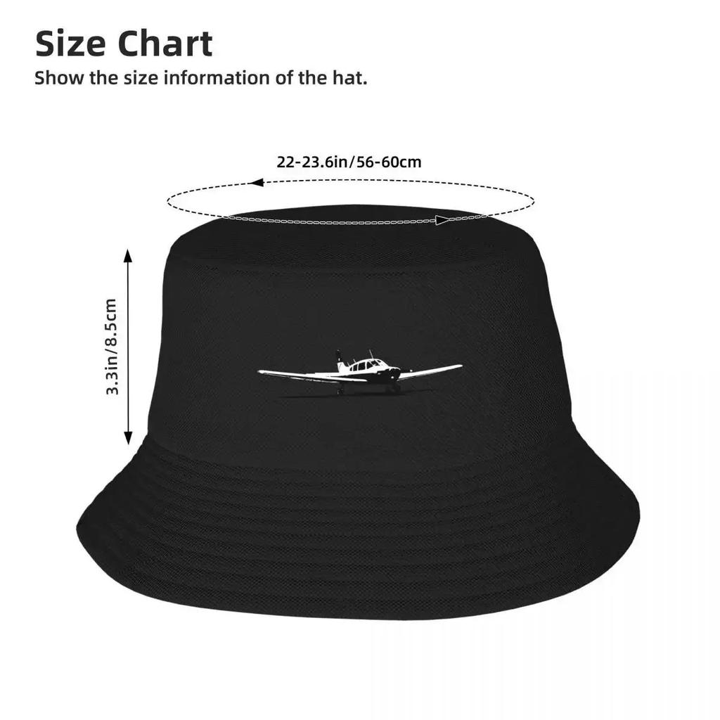 Piper Warrior PA28 classic light aircraft black and white Bucket Hat Golf Hat Man Sunscreen Luxury Brand Mens Caps Women's