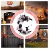Black Roses Artificial Flowers Moon Shaped Garland Cat Door Wreaths Halloween Decoration Simulation Plants Flower Wall Hangings