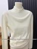 Elegant Purple Half-High Neck Knit Sweater for Women - Perfect for Autumn/Winter Layering