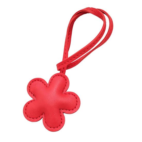 Yousheng Leather Flower Pendant Cherry Blossom Keychain Cotton Filled Cute Floral Bag Charm Floral Hanging Pendant Bag Car Accessories