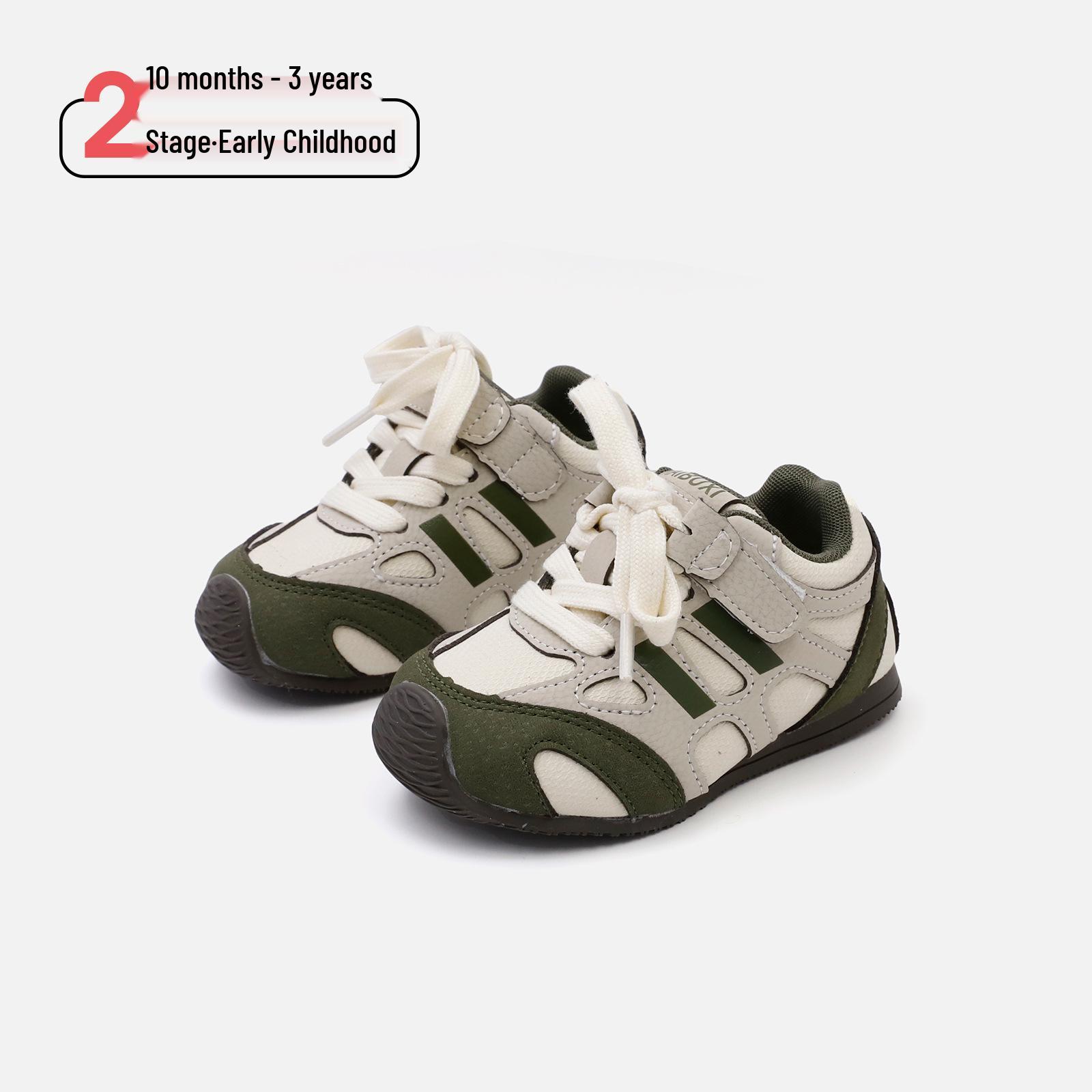 

Spring 2026 Baby First Walker Shoes - Girls & Boys Fashionable Non-Slip Casual Soft Sole Sneakers 19 - 14.0cm зелений