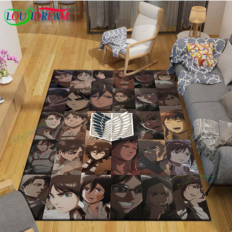 Fashion 3D Cartoon A-Attack T-Titan Printed Carpet Living Room Anti-Skid Area Rug Kids Bedroom Mats Yoga Mat Carpet Decor Gift