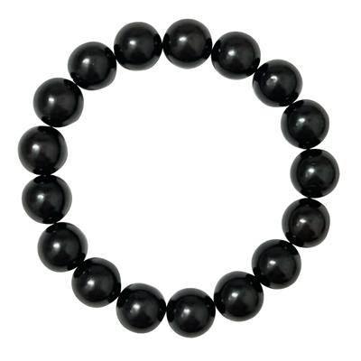 Beaded Bracelets for Men 12MM Ebony Handmade Elastic Bracelet DIY Beading Charms Wooden Bangles Teen Boys Birthday Anniversary Christmas Gifts
