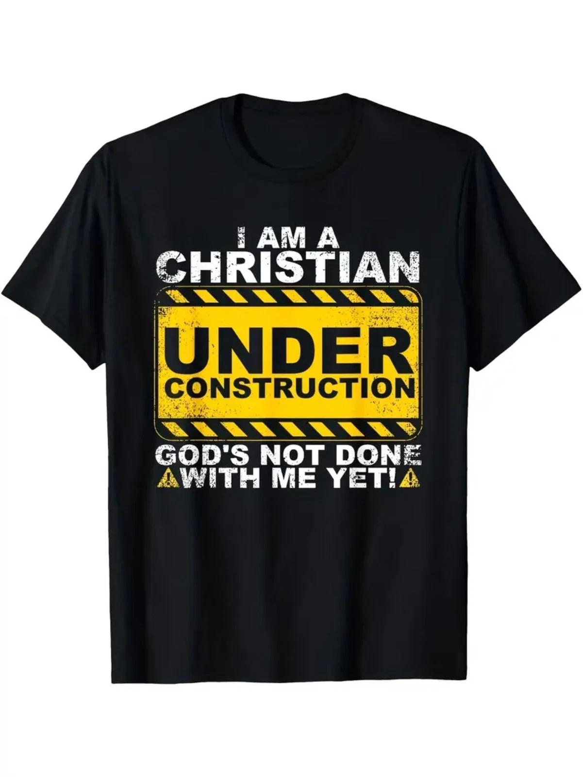 Men S Christian Faith T-Shirt Made of - Black Religious Shirt Featuring a Yellow M