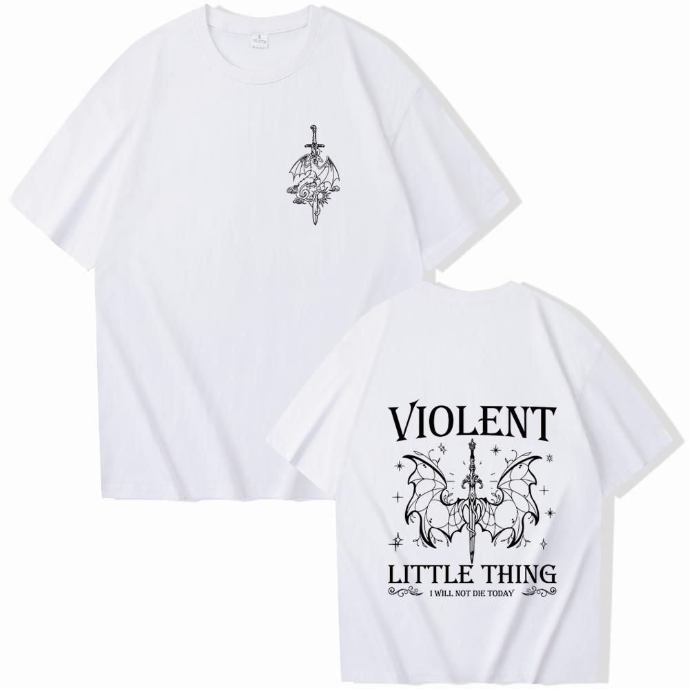 Violent Little Thing Fourth Wing Fan Gift T-shirt Women and Men O-neck Summer Regular Oversized Dragon Rider Casual Shirt