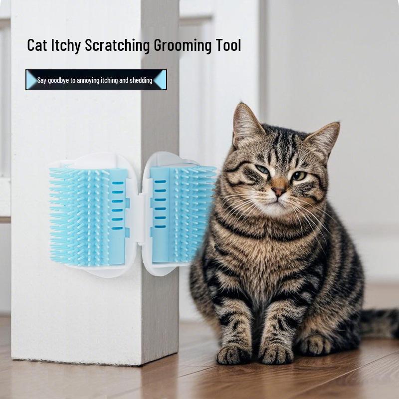 Pet Cat Wall Fur & Undercoat Scraper Comb: Itch Relief & Massage Tool