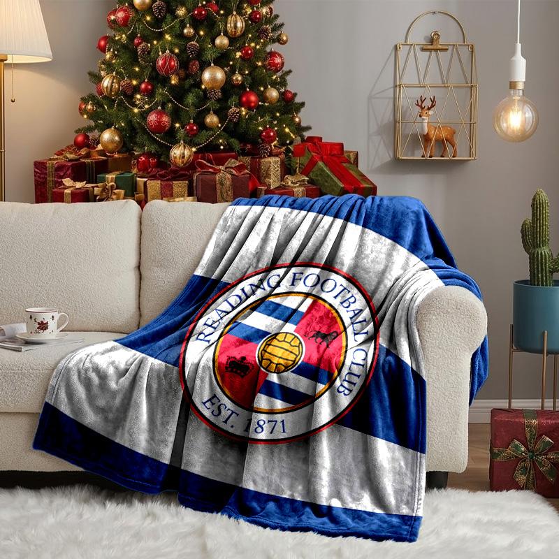 Coperta Football Reading Crest Leggera Ideale per Letto Perfetta per Viaggi, Campeggio, Soggiorni, Uffici, Divani, Regalo di Natale per Fan