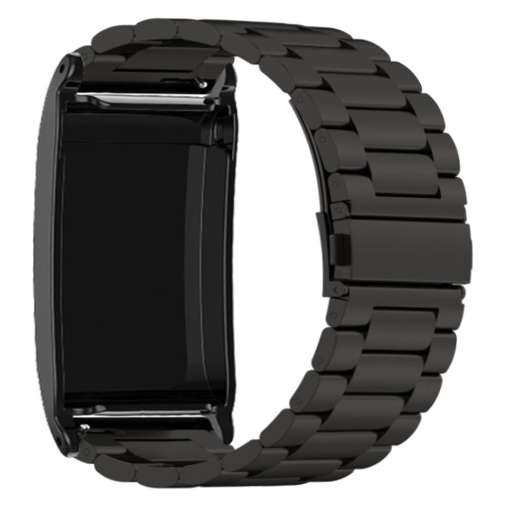

For WHOOP 4.0 Watch Band 3-beads Solid Metal Replacement Strap Integrated with Protective Case Black