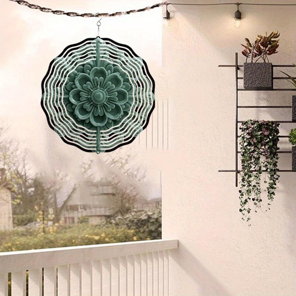 Metal Wind Spinner Mandala Wind Chime for Outdoor Indoor Decor All Season Holiday Gift Housewarming Decoration No Electricity Needed