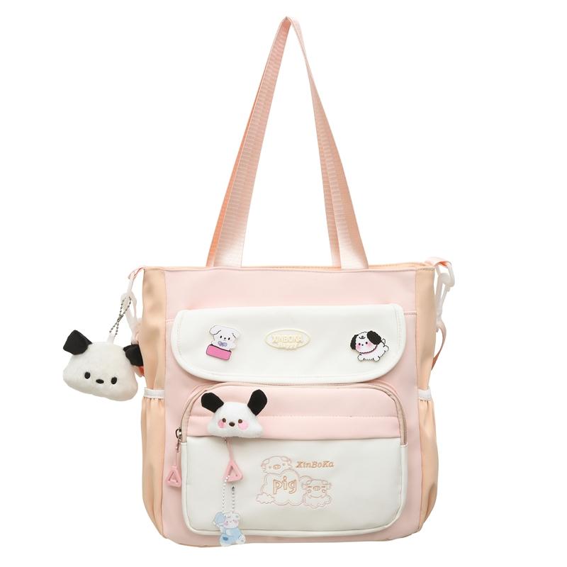 

Женская сумка-мессенджер большой вместимости, сумка-тоут для студентов и школьников розовый