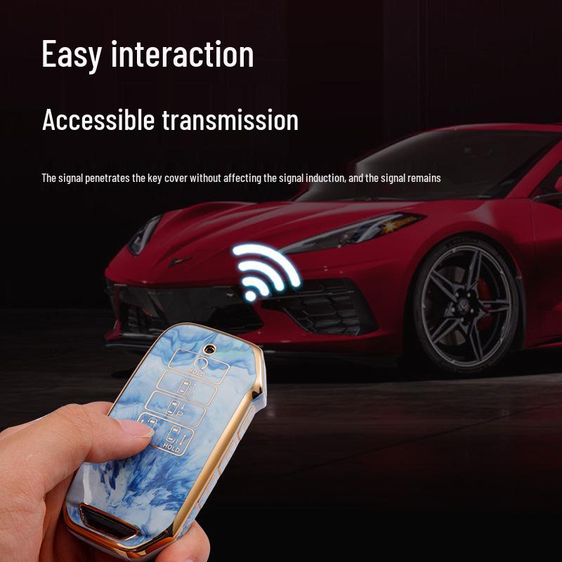 Gold-Inlaid Jade Key Case for Kia 22 Models: Anti-Drop, Stylish for Men & Women