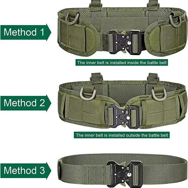 Tactical Battle Belt Military Airsoft Waist Band Thickened Widened Multi-purpose Adjustable Quick Release Buckle Outdoor Hunting