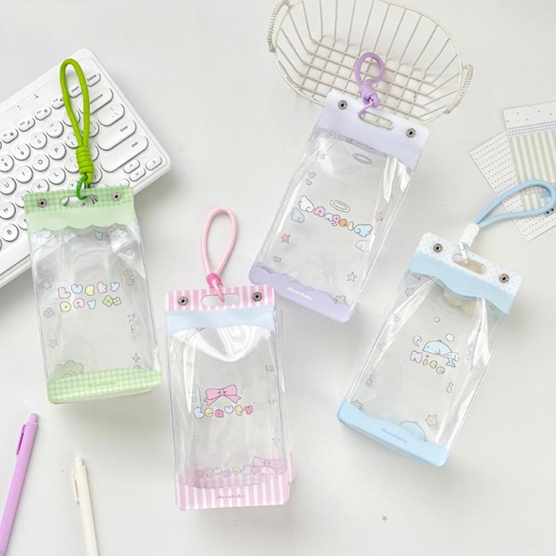 Cute Bow Bag Pendant Accessories Cute Fashion Transparent Pvc Doll Storage Bag Student Backpack Pendant Girls Gifts