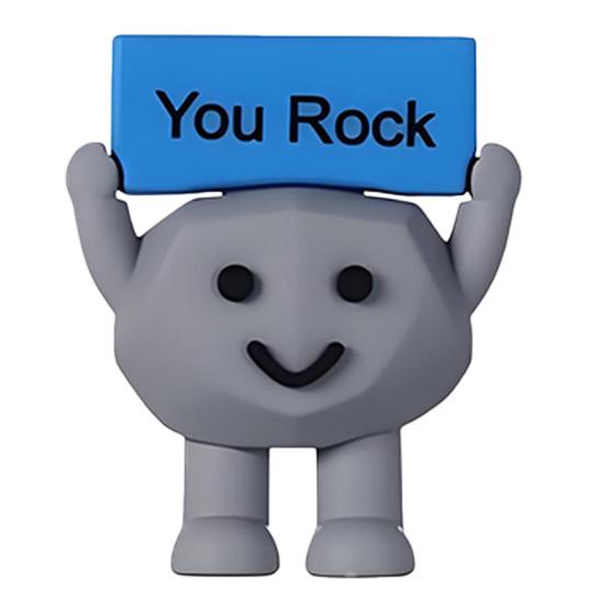 Kapesní objetí Motivační kámen s pozitivní kartičkou Emoční podpora Pryžová Mini Ozdoba You Rock Dekorace Inspirativní dárek