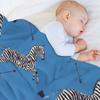Scalamandr?? Zebra (blue) / The Royal Tenenbaums Throw Blanket Bed linens Custom Stuffeds Sofas Blankets
