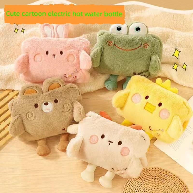 Rechargeable Hot Water Bottle, Explosion-Proof, Plush, Cute Hand Warmer, Winter Warming Blanket, Foot Warmer, Can Be Inserted into the Bed