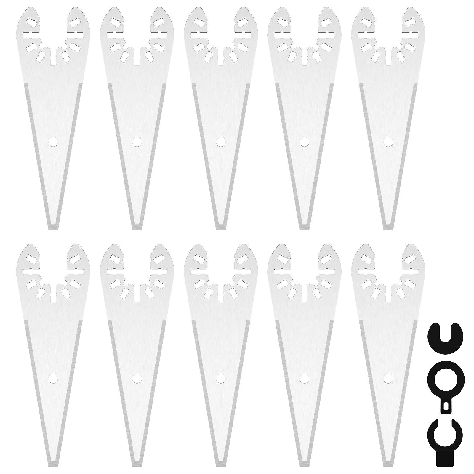 

10Pcs Multitool Scraper Oscillating Saw Blade 3 Sided Scraper Blade Hook Knife Blade for Roof Tiles Pvc Floor Carpet Cutting срібний