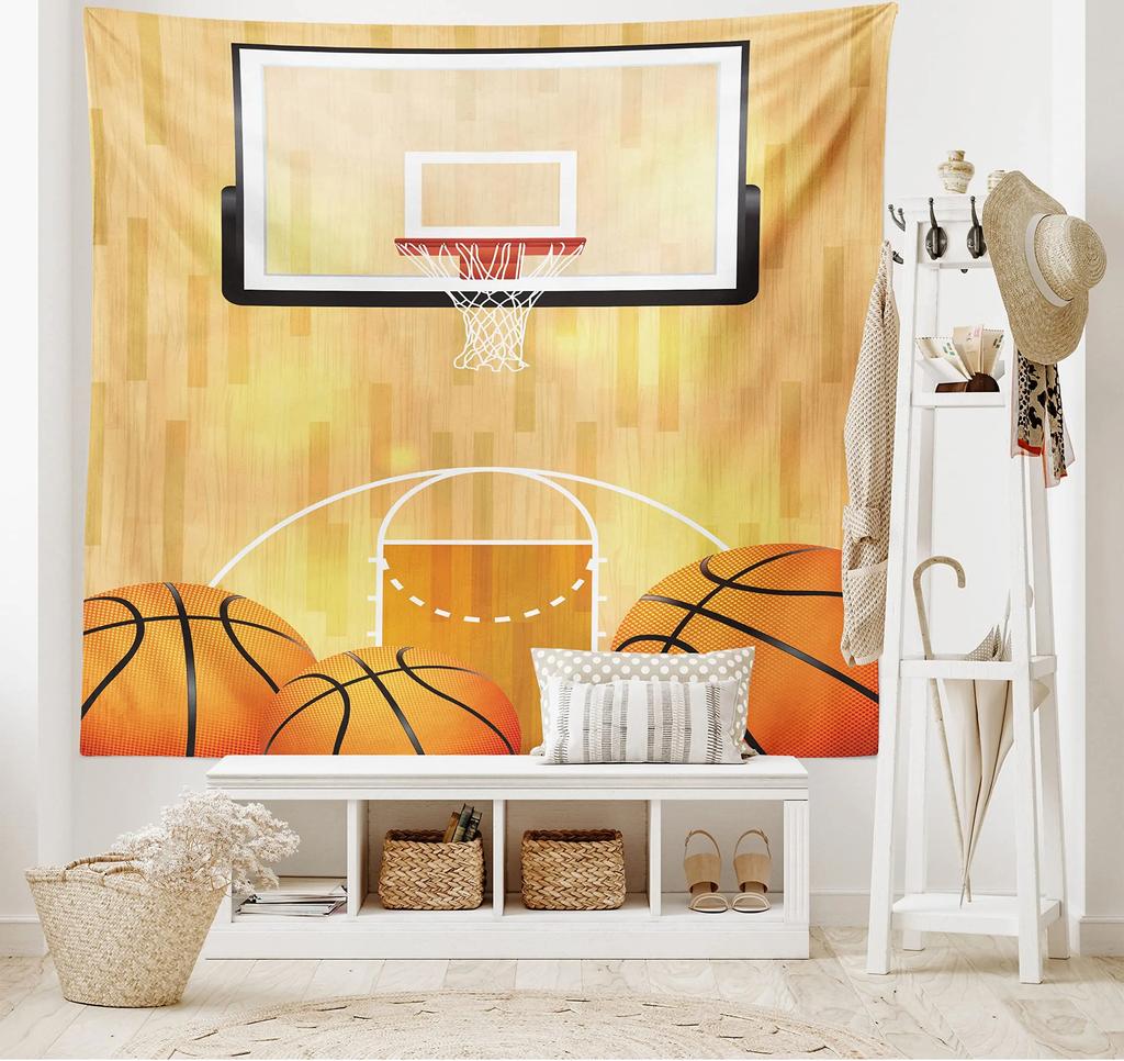 Sports Theme Tapestry for Teen Boys Gift Basketball Tapestry 3D Print Ball Games Wall Hanging For Bedroom Living Room Dorm Decor