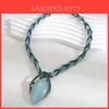 Collana Etnica Boho da Donna con Ciondolo Geometrico a Goccia e Pendente in Resina