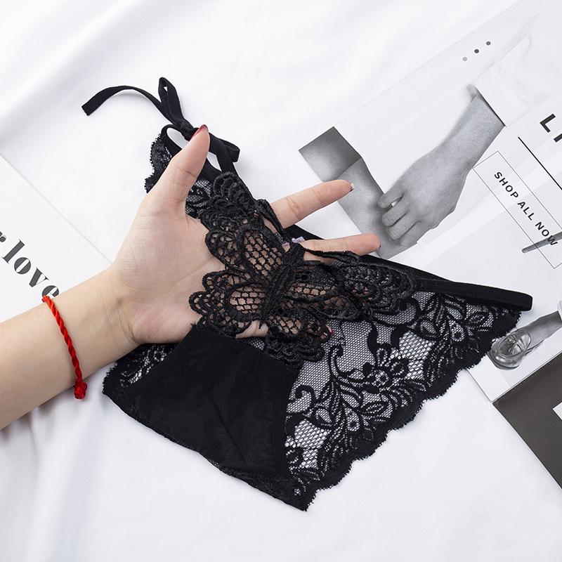 Consort Vine Black Series Sexy Mesh Lace Women's Panties with Transparent Cotton Crotch