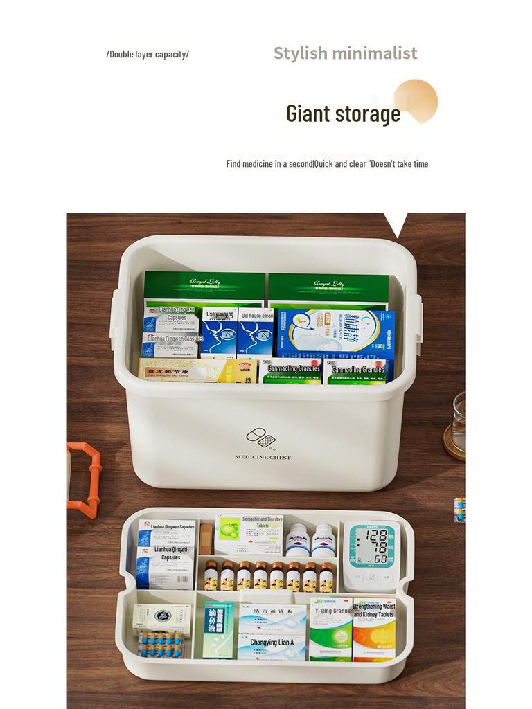 Przenośny Pudełko do Przechowywania Leków Pierwszej Pomocy dla Rodziny o Dużej Pojemności