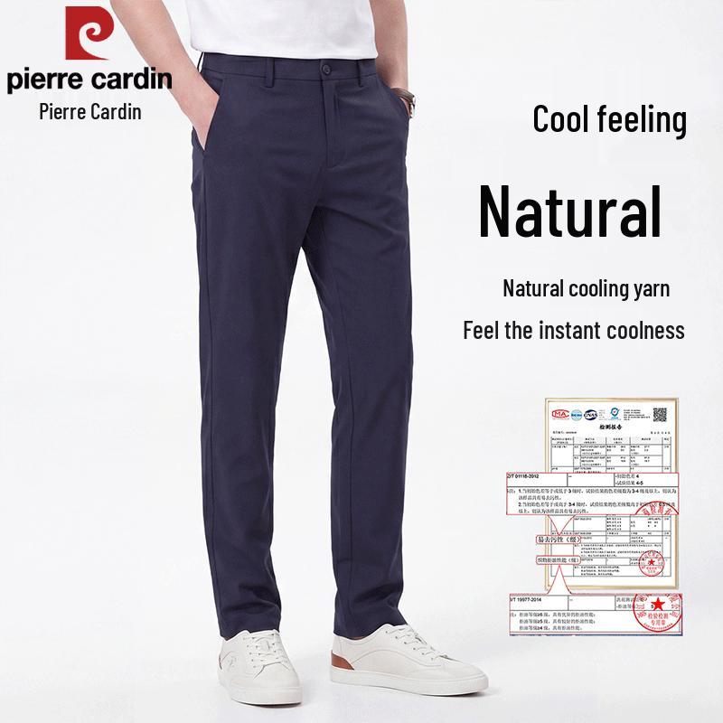 Pierre Cardin Men's Ice Silk Straight Fit Business Casual Pants