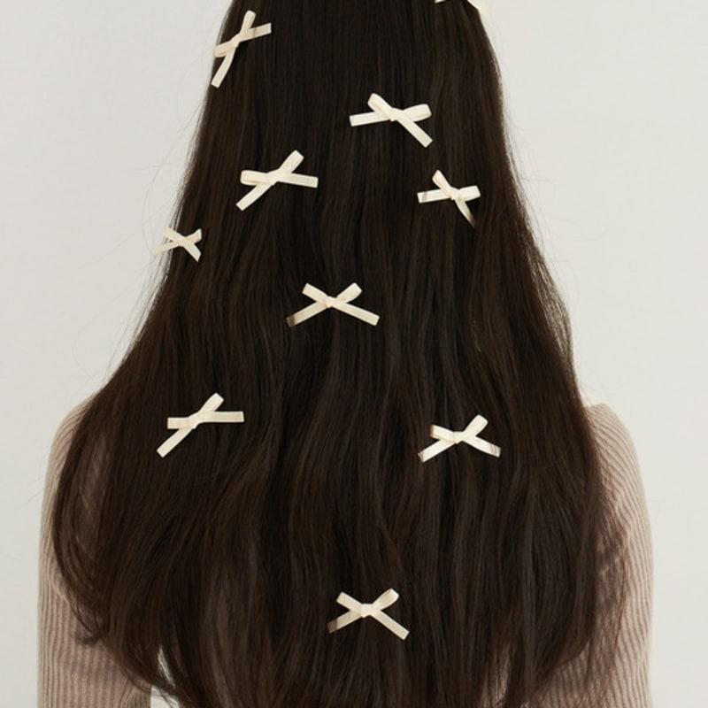FANTASTIC PLANET [2SET] Petit Ribbon Hair Pin (5colors)