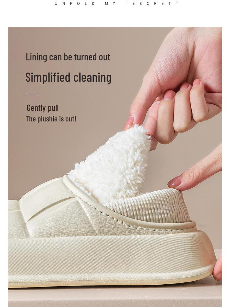 Winter Thick Sole Cotton Slippers, Indoor/Outdoor Unisex Warm Home Shoes