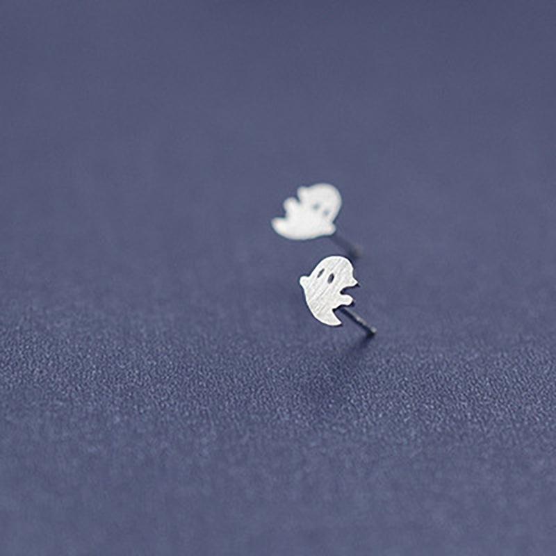 Korean Cute Ghost Stud Earrings: Mini, Funny & Versatile Accessories for Men, Women, and Students.