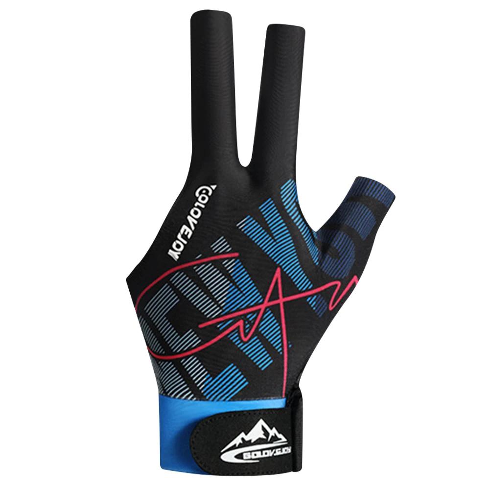 Billiards Glove Left Hand Three Finger Snooker Billiard Glove Non Slip Stickers Elasticity Billiard Training Gloves Accessories