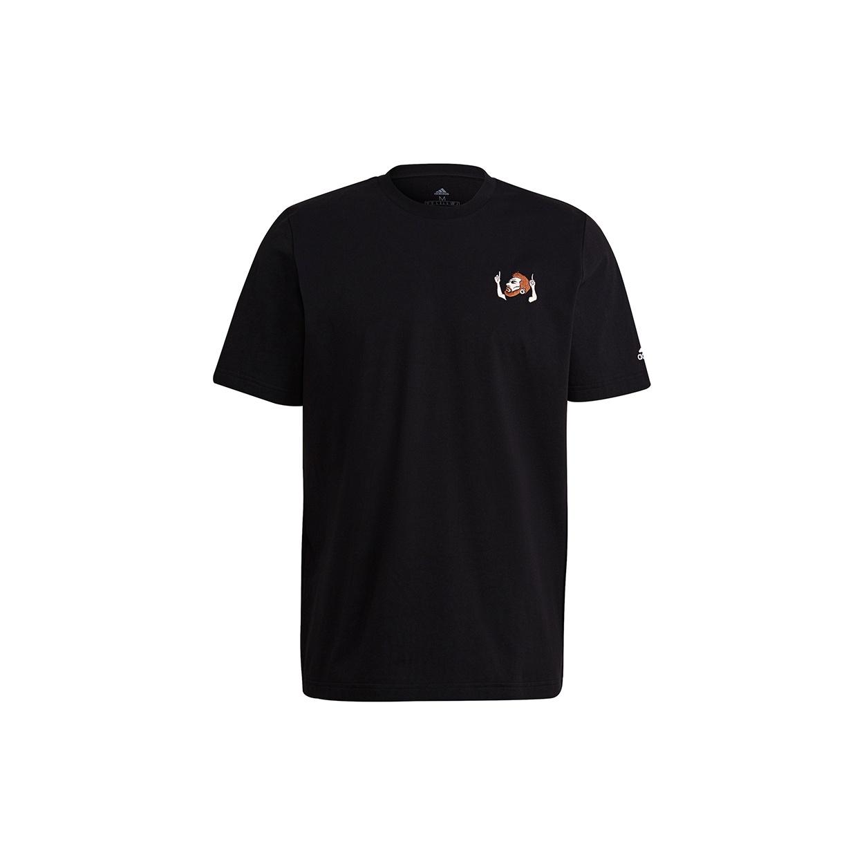 adidas Messi Icon Emb Soccer/Football Sports Short Sleeve Black Men s HA5455 M