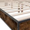Bed Frame Smoked Oak 120x190 Cm Wood Based Material and Metal