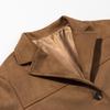 Women's Retro Brown Loose Pocket Long Sleeve Suit Jacket