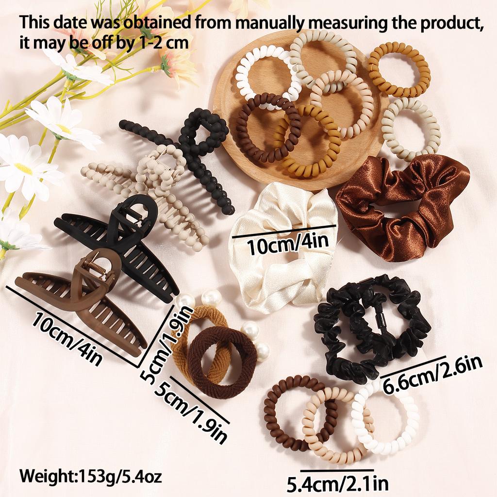 10PCS Black Coffee Large Hair Claws Elegant Acrylic Hair Clip Hairpins Barrette Crab Claw Clips Headwear For Women Girls Hair Accessories