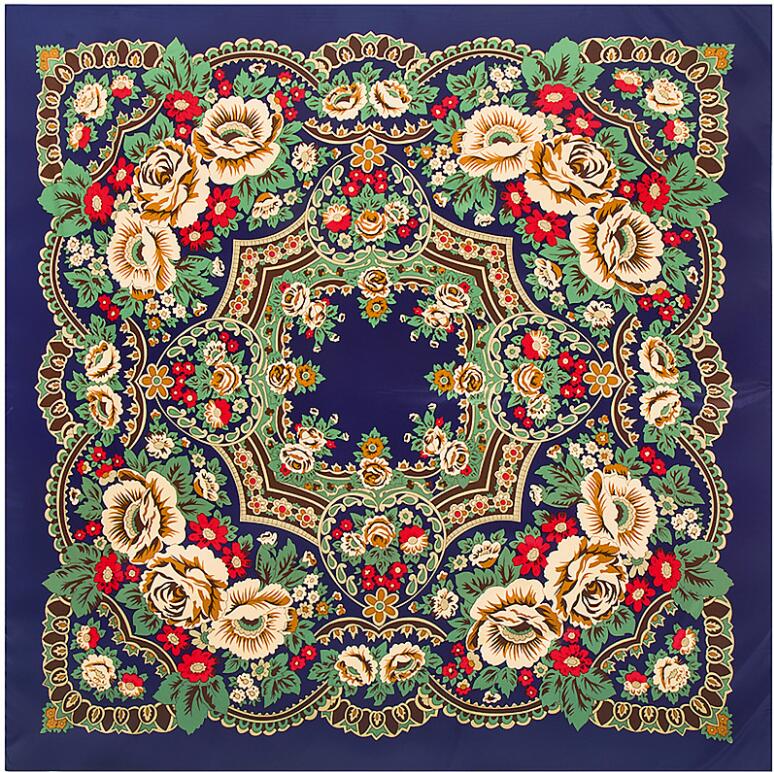 Silk Scarf Women Large Shawls Stoles Cashew Print Square Scarves Echarpes Foulards Femme Wrap Bandanas 130*130CM