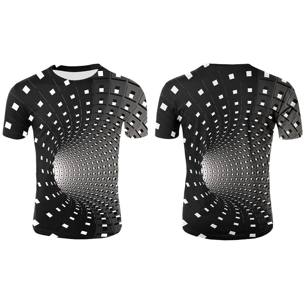 New Mens Womens 3D Hypnosis Swirl 3D Print Short Sleeve Graphic Tee T-Shirt Tops New Mens Womens 3D Hypnosis Swirl 3D Print Short Sleeve Graphic Tee T-Shirt Tops