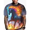 Animal Print Men's Versatile Top Casual Loose Short Sleeve Fashion Simple T-Shirts Men’s