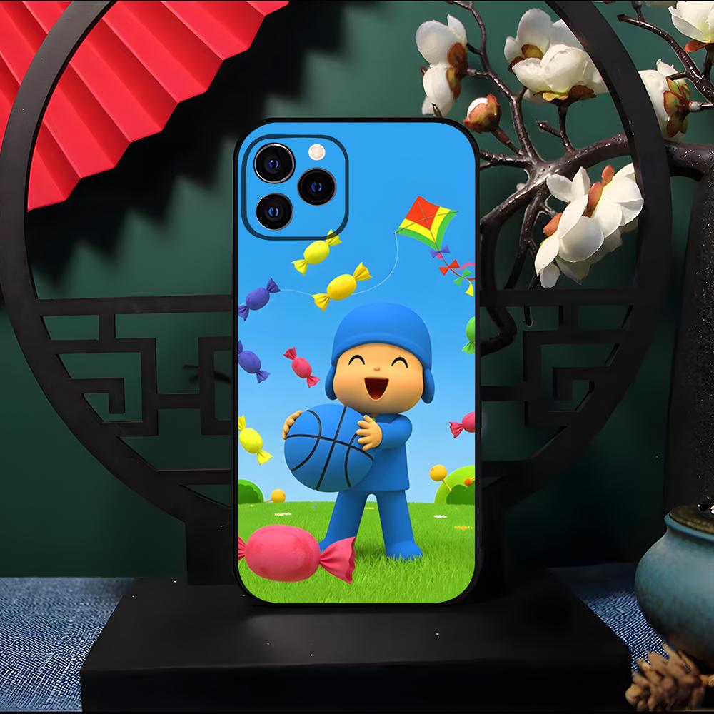 

Cartoon P-Pocoyo Phone Case For IPhone 17 Pro Max 16 15 14 Pro Max 13 11 Air Plus Silicone Cover iPhone 13 Pro Max