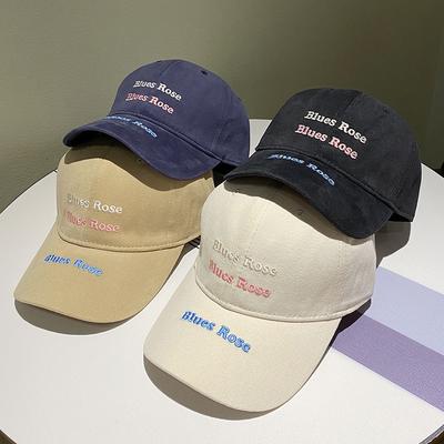 Hot Sale Fashion Women's BLUE ROSE Letter Embroidery Baseball Cap Cotton Dad Hat Stylish Trendy Streetwear Accessory