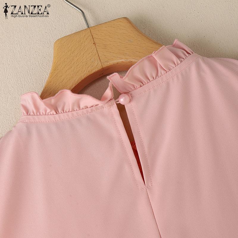 ZANZEA Women Casual Round Neck Solid Color Loose Sleeveless Blouse