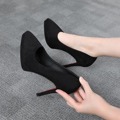 Mulheres 10cm 12cm Salto Alto 2cm Plataforma Bombas Boate Sude Flock Preto Senhora Salto Extremamente Fino Fundo Vermelho Sapatos de Passarela